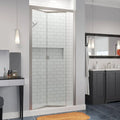 Folding Semi-Frameless Shower Door Brushed Nickel Clear S591716