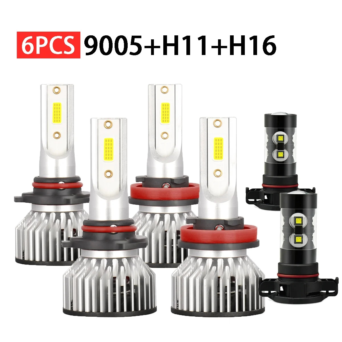 LED Headlight Bulbs Kit High Low Beam Fog Light F22407