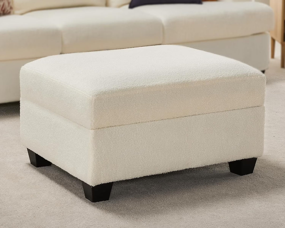 Offwhite Bouclé Ottoman Sofa V323