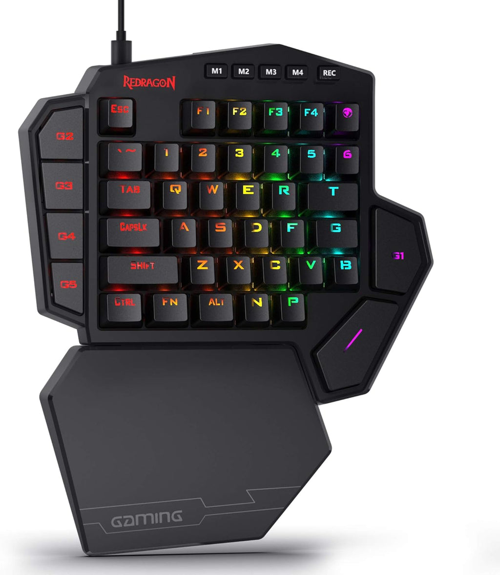 Redragon K585 One-Handed RGB Mechanical Gaming Keyboard with Detachable Wrist Rest M626547