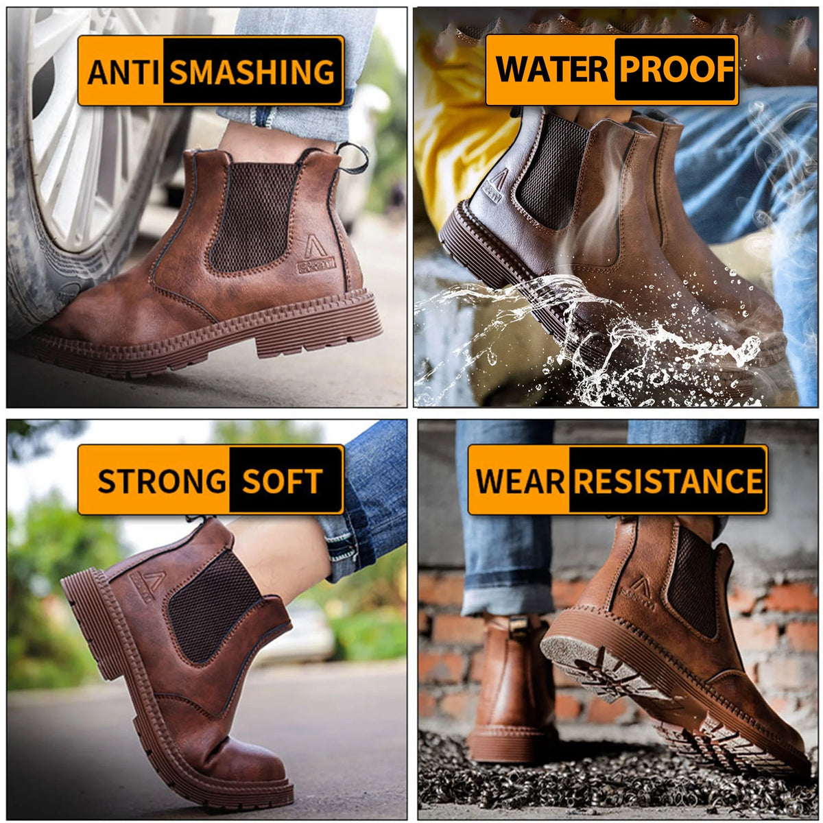 Steel Toe Waterproof Work Boots T831674