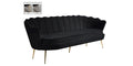 Black Velvet Channel Tufted Sofa F16524
