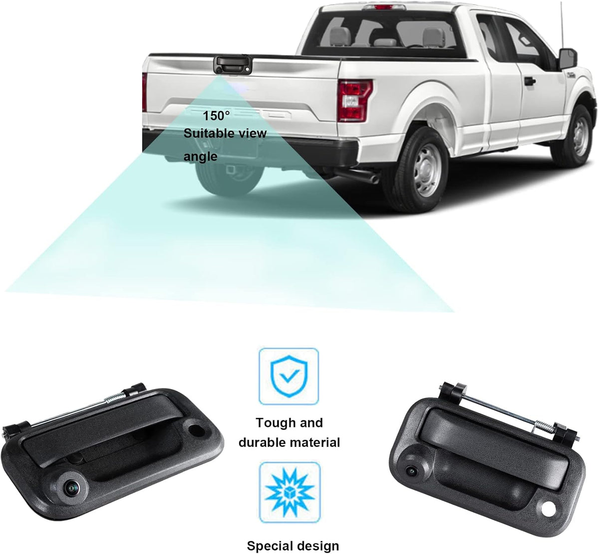Tailgate Handle with Rear View Backup Camera for Ford F150 F-250 F-350 F450 F550 F910
