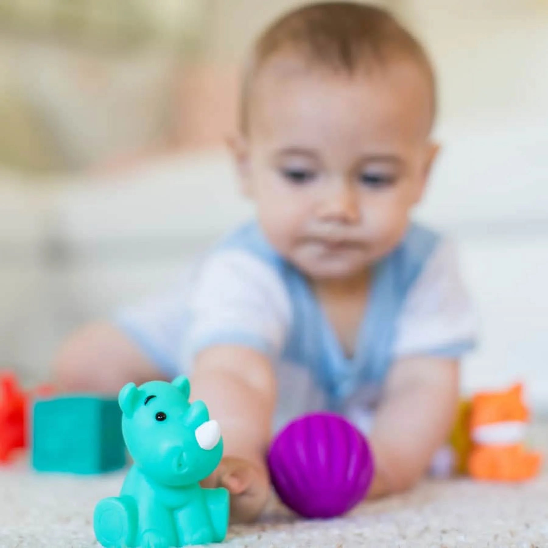 9-Piece Multicolor Textured Balls, Blocks and Characters Set W8865