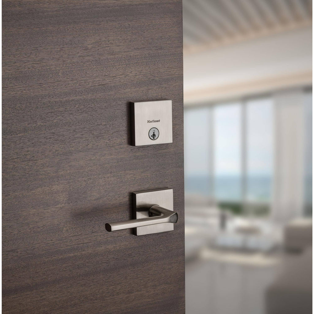 Satin Nickel Keyed Entry Door Lever Q7414