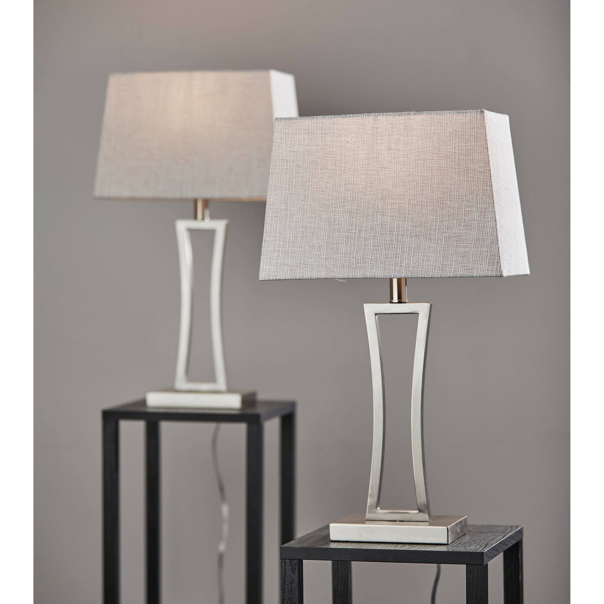 Brushed Steel Table Lamp, 2 Piece P542058