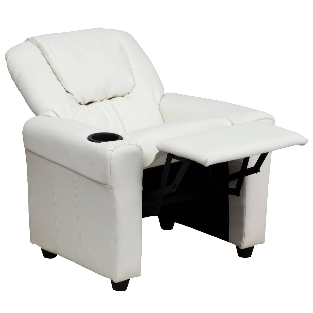 Turquoise Vinyl Kids Recliner with Cup Holder and Headrest K7732