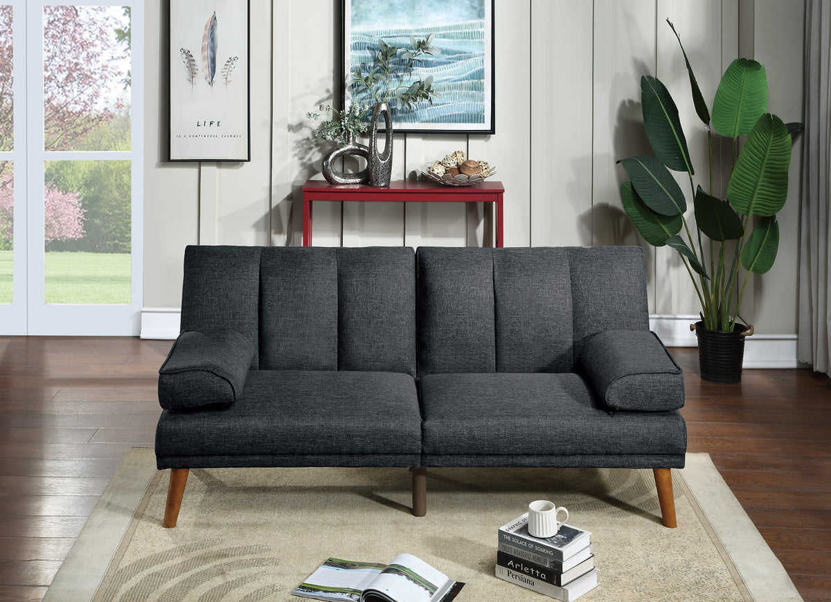 Black Polyfiber Adjustable Sofa Bed Q695