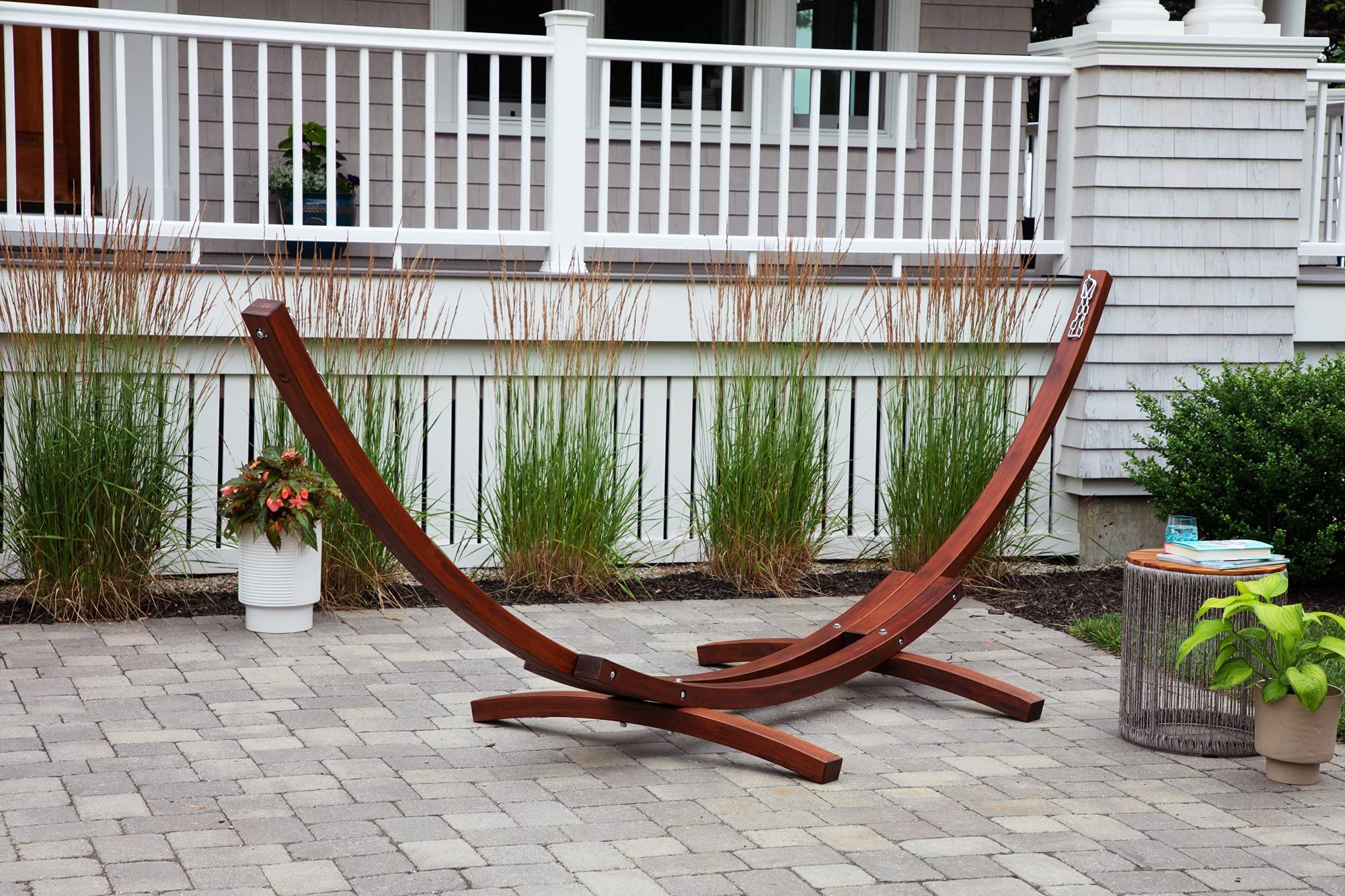 Hammock Stand Only 13.5 ft Heavy-Duty Wood Double Hammock Stand for 2 Persons, 500 Lbs. Weight Capacity K94148