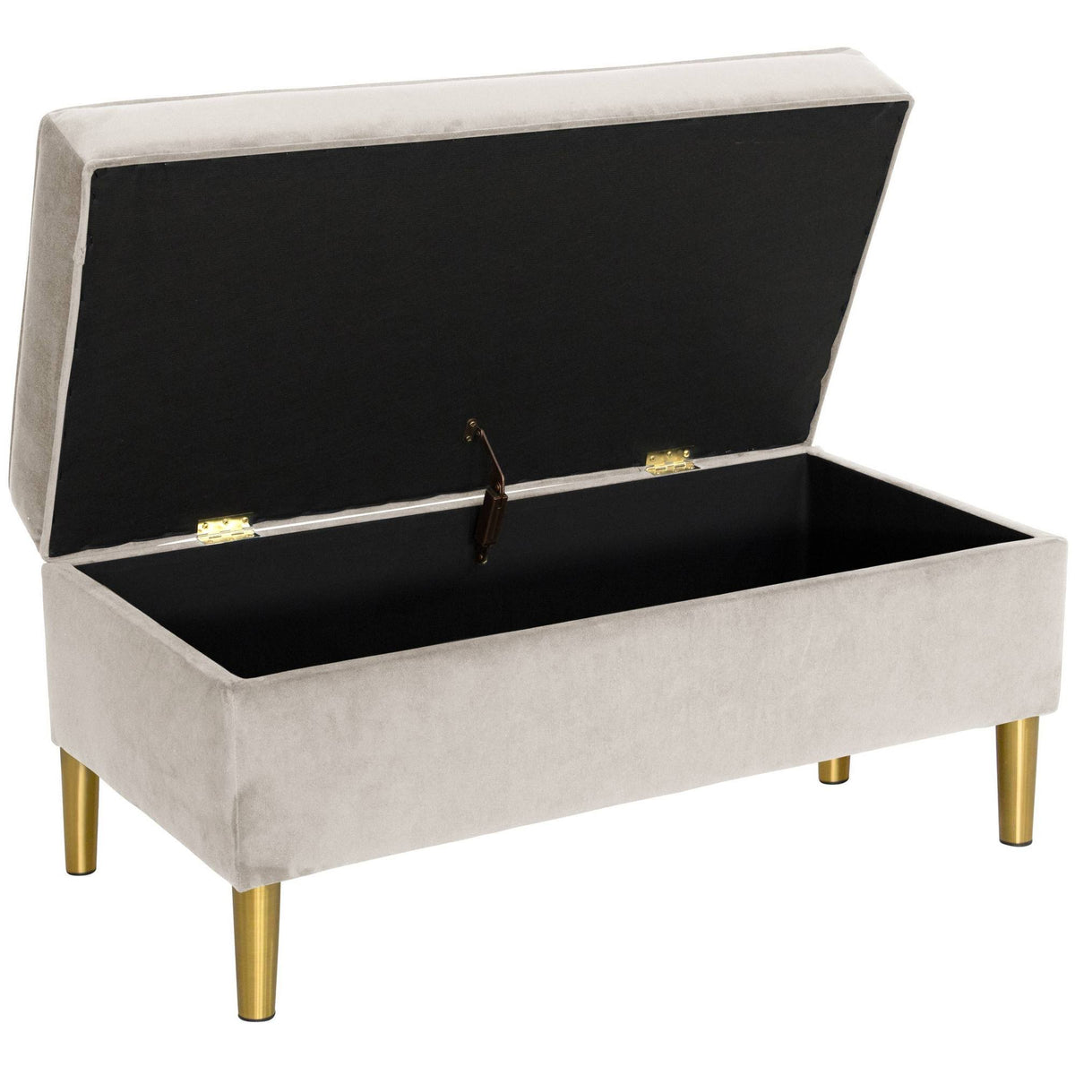Velvet Storage Bench Light Gray I995643