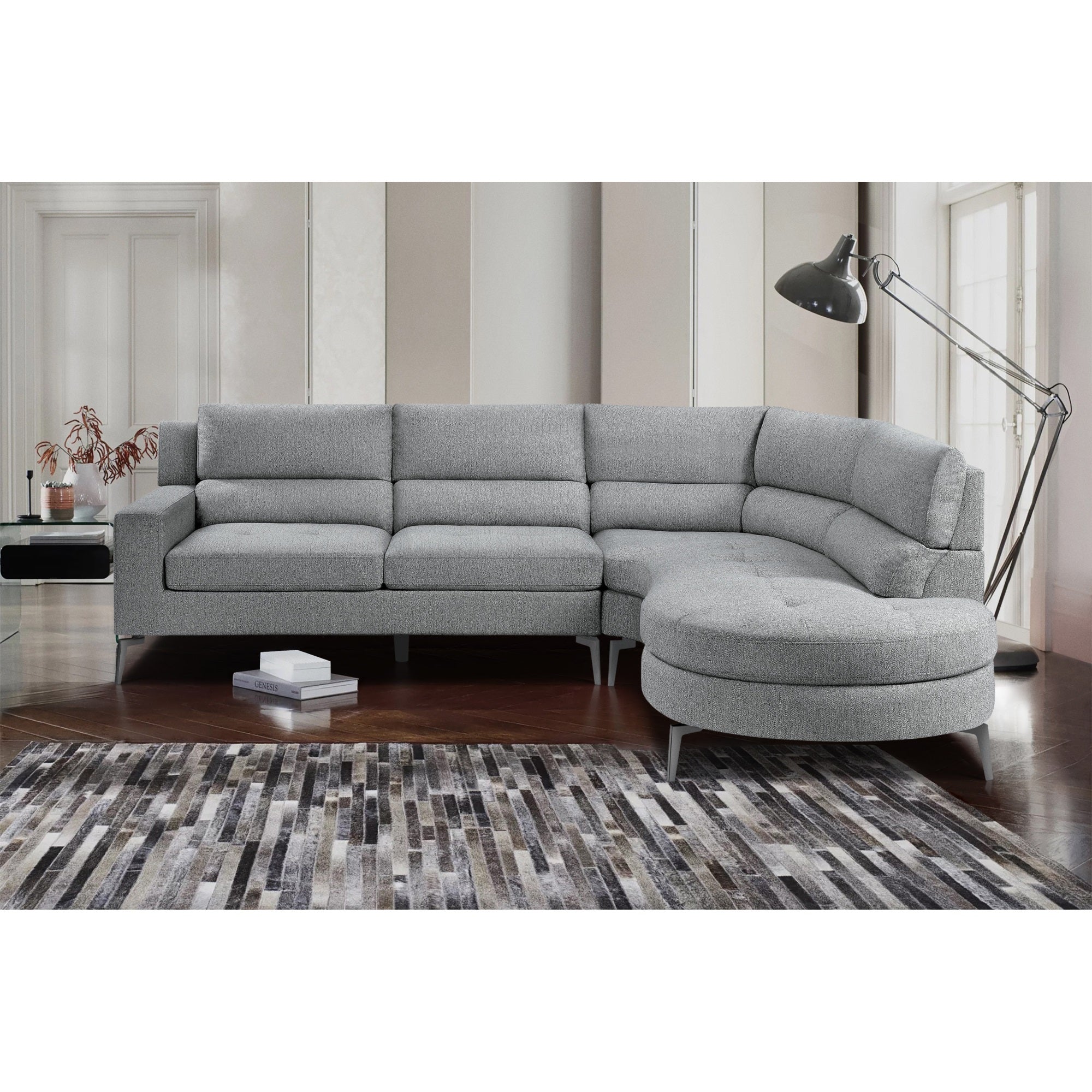 Gray 2-Piece Sectional Sofa with Right Chaise K547873