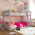 Gray Twin Over Twin Floor Bunk Bed O686