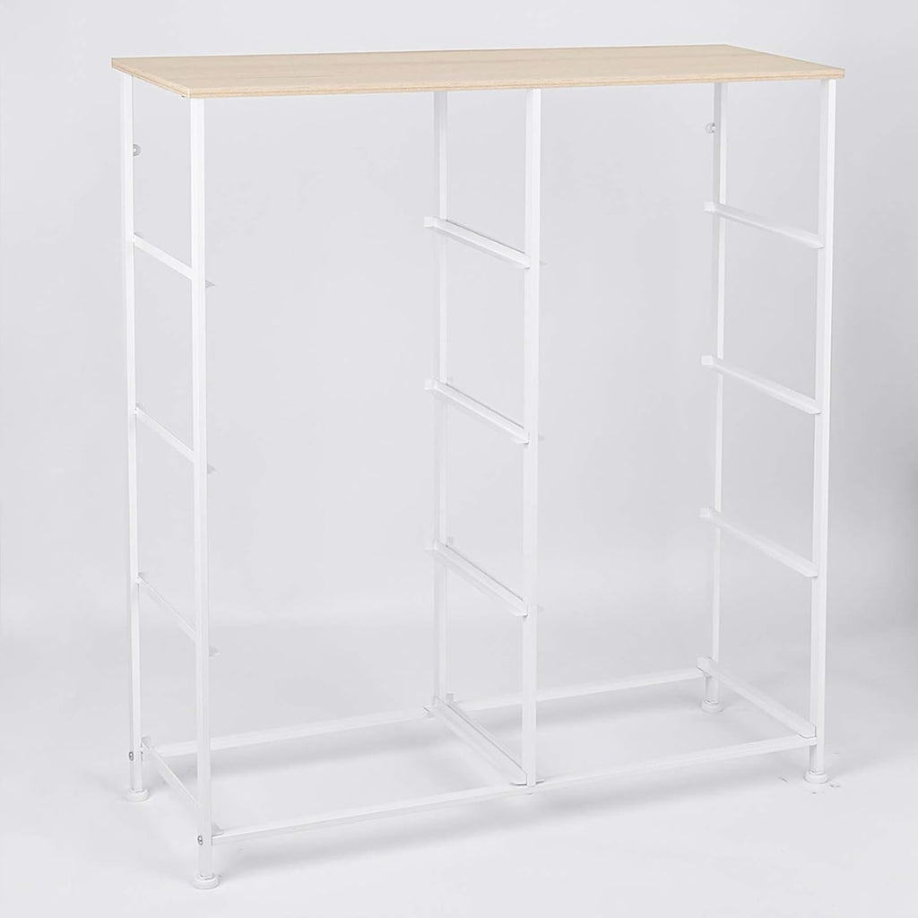 Light grey 8 Drawer Fabric Dresser with Steel Frame and Wooden Top A974234