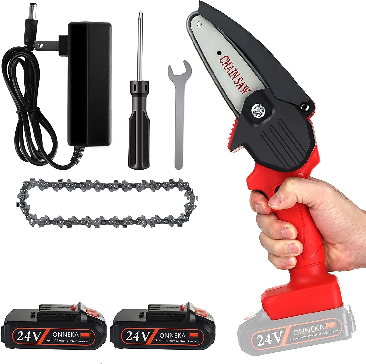 4 Inch 24V Cordless Electric Chainsaw, Pack of 2 I1428