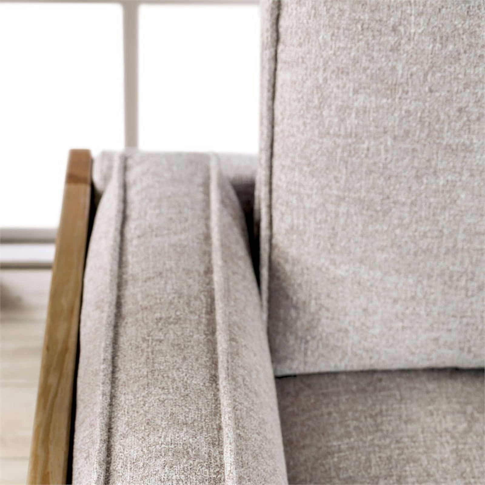 Fabric Upholstered 2-Piece Sofa Set in Light Brown H53236