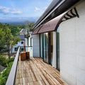 Brown Window Door Awning with Black Bracket 40 x 80 inch N359628
