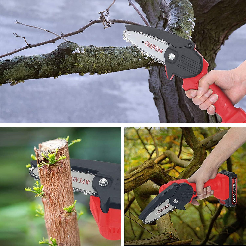 4 Inch 24V Cordless Electric Chainsaw, Pack of 2 I1428