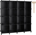 16-Cube Plastic Modular Storage Organizer (Black) H884565
