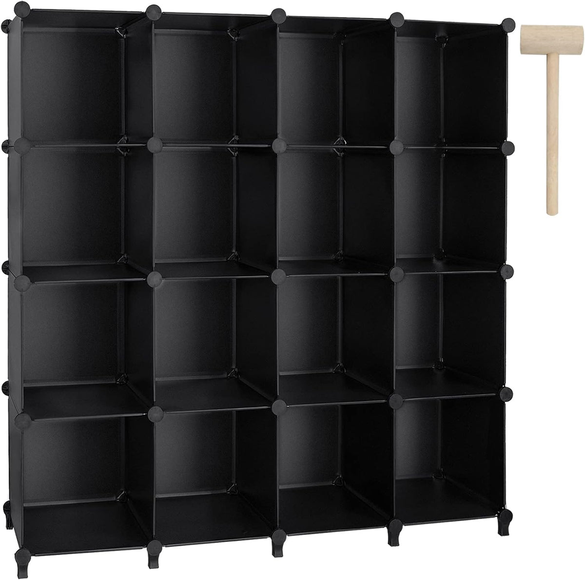 16-Cube Plastic Modular Storage Organizer (Black) H884565