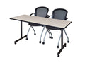 Maple Mobile Training Table with 2 Black Cadence Chairs N22599