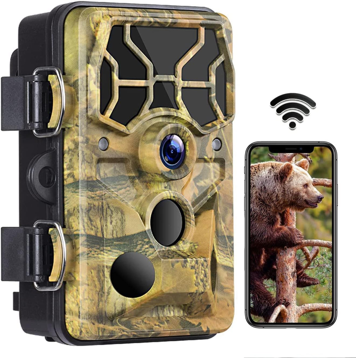 WiFi Trail Camera 20MP 1296P Bluetooth IP66 Waterproof Night Vision Motion Activated 120° Detection C417119