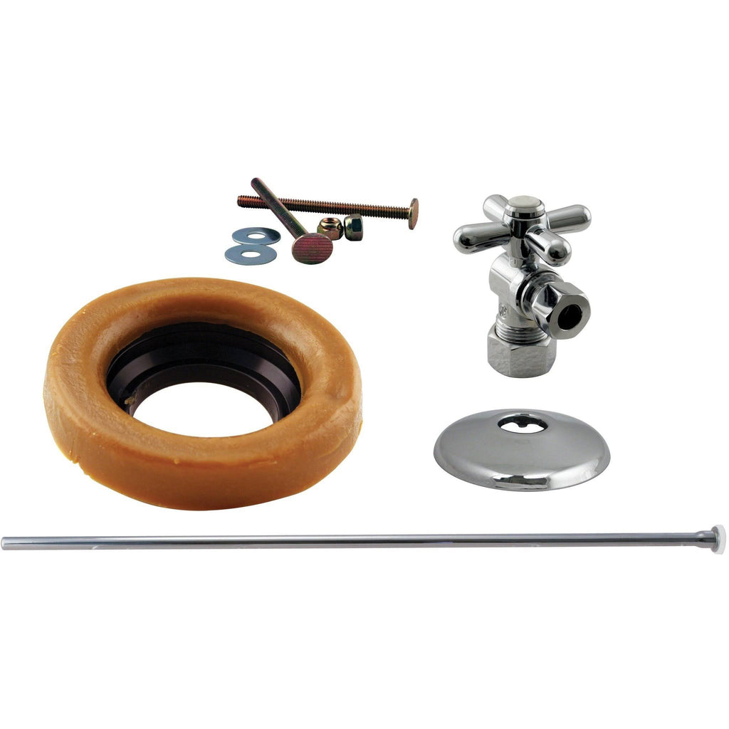 Polished Chrome Toilet Kit with Wax Ring S65949