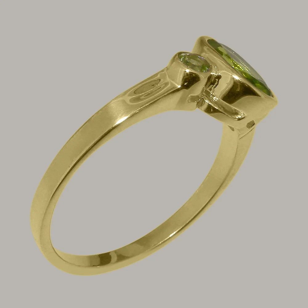 14k Yellow Gold Peridot Womens Ring F685
