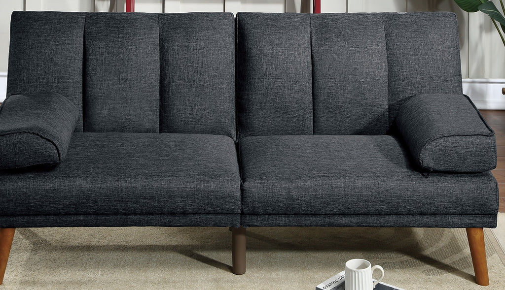 Black Polyfiber Adjustable Sofa Bed Q695