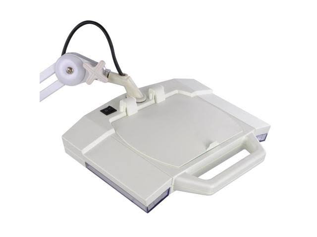 5X Magnification Rolling Floor Stand Magnifying Magnifier LED Lamp Square Salon Equipment T45805
