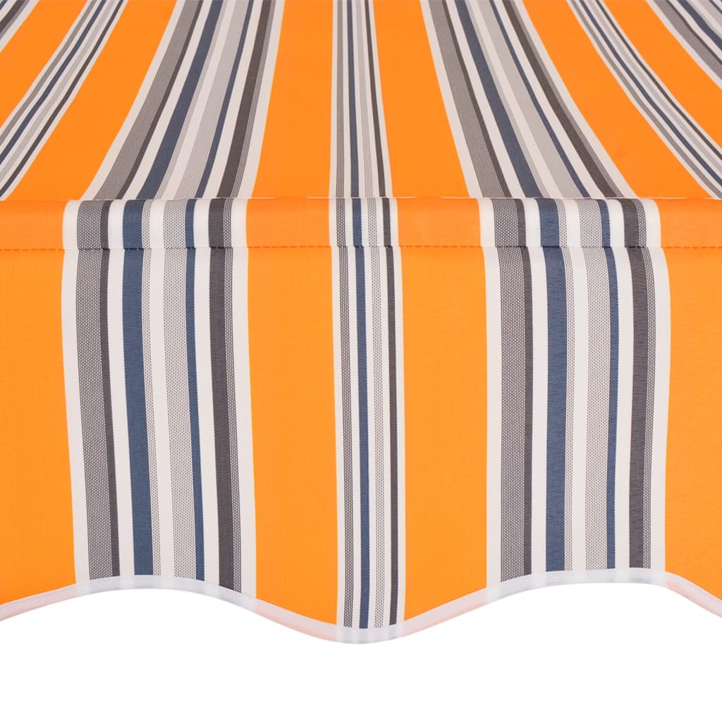 Manual Retractable Awning 137.8" Yellow and Blue Stripes Y881
