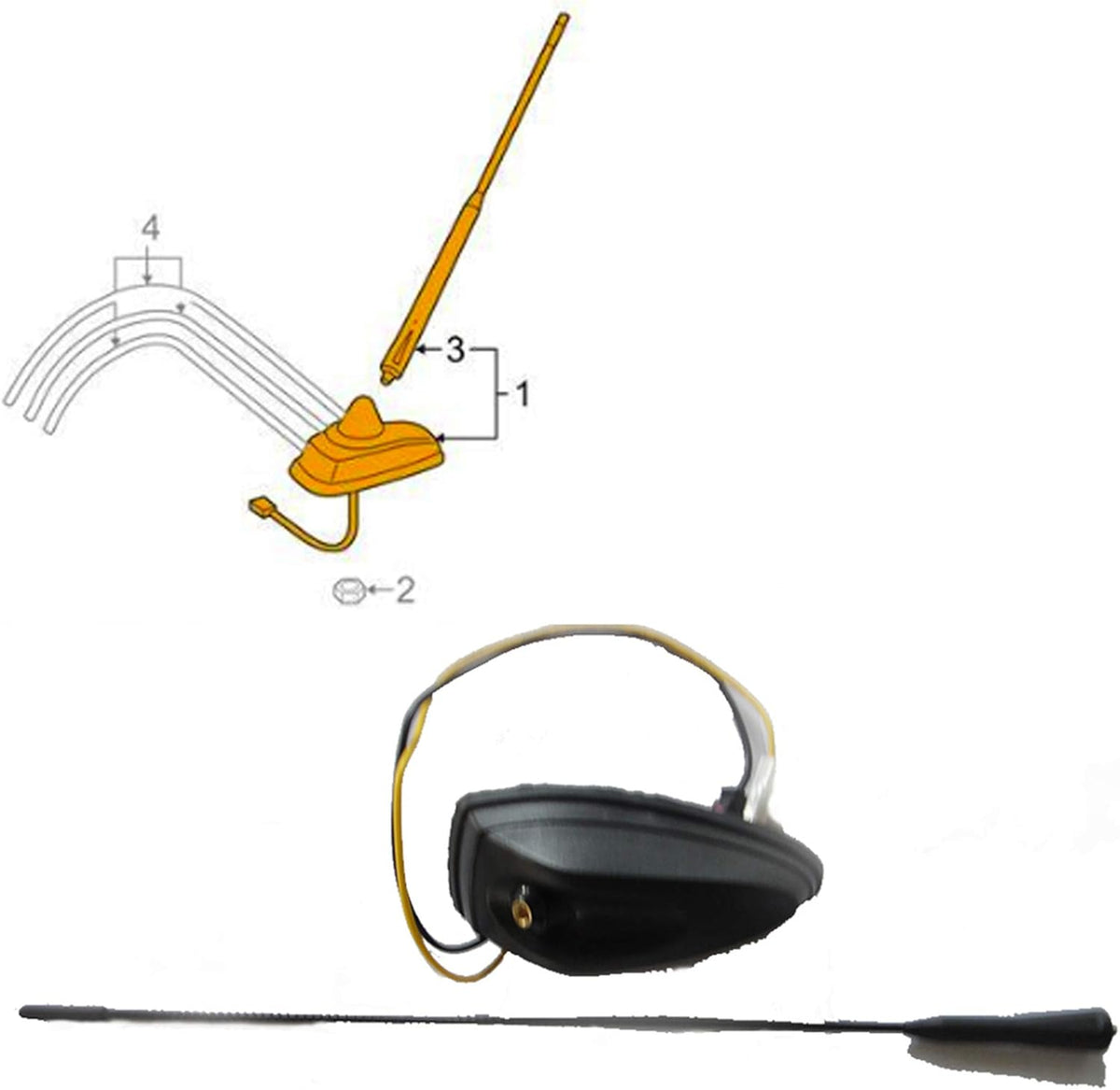 Car Roof Auto Antenna Mount Aerial Mast Replacement K727048