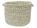 14x22 Greenery White Rustic Round Storage Basket J95156