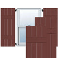 Cottage Red Exterior Wood Shutters Pair Q314
