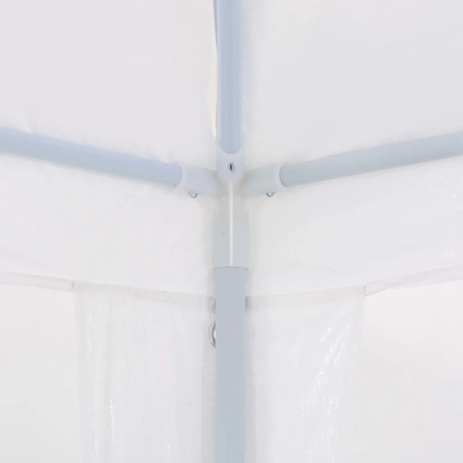 White PE Roof Party Tent Gazebo Canopy Shelter 9.8ft x 39.4ft x 8.4ft Q537549
