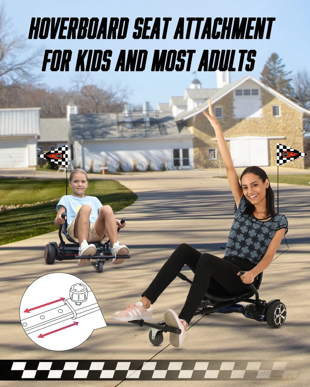Black Hoverboard Seat Attachment M2428