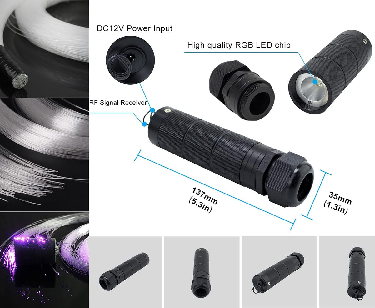 Car Use Bluetooth LED Fiber Optic Lights Star Ceiling Light Kit 430pcs 9.8ft Fiber Cable U527