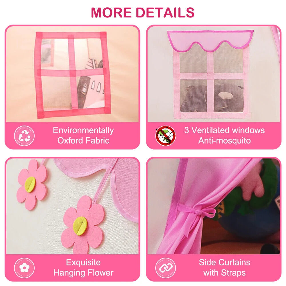 Pink Kids Princess Castle Play Tent K457232