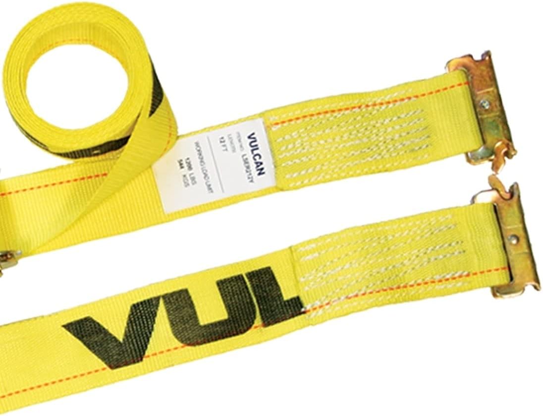 Ratchet Strap for E Track, 12 Foot, 6 Pack, Yellow, 1,333 Pound Safe Working Load N13263