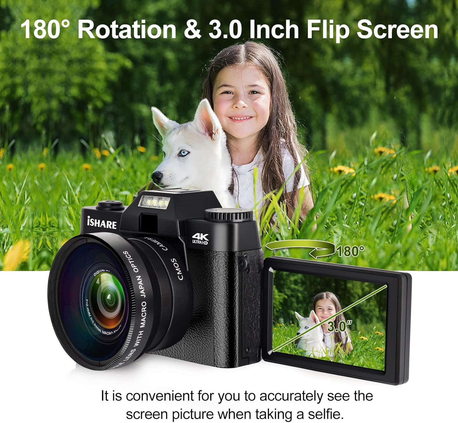 4K 48MP Full HD WiFi Digital Camera with Flip Screen E177