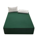 Dark Green Microfiber Queen Fitted Sheet, Deep Pocket 15 Inch E760249