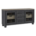 Grayish Brown and Black Wood Dining Server E81817