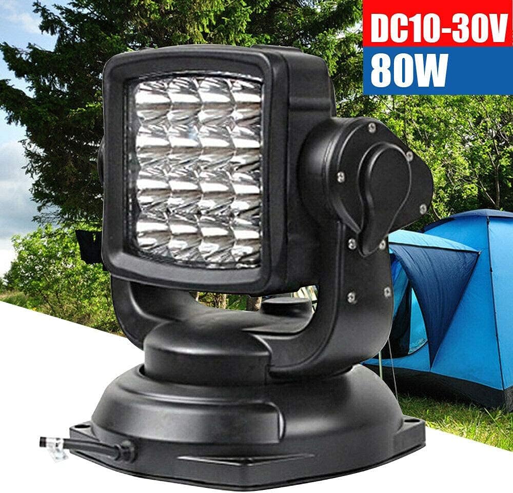 80W Wireless Remote LED Search Light Waterproof Spotlight K89405