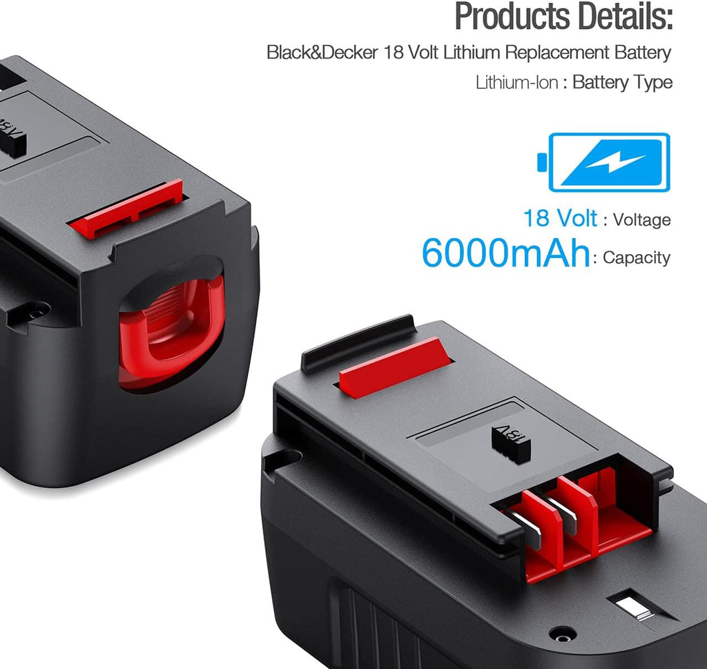 2Pack 6.0Ah 18 Volt Replacement Battery U970