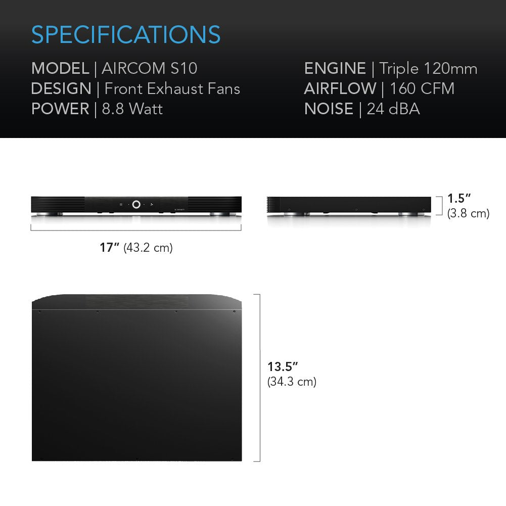 Quiet Cooling Blower Fan System for AV Cabinet Components B727