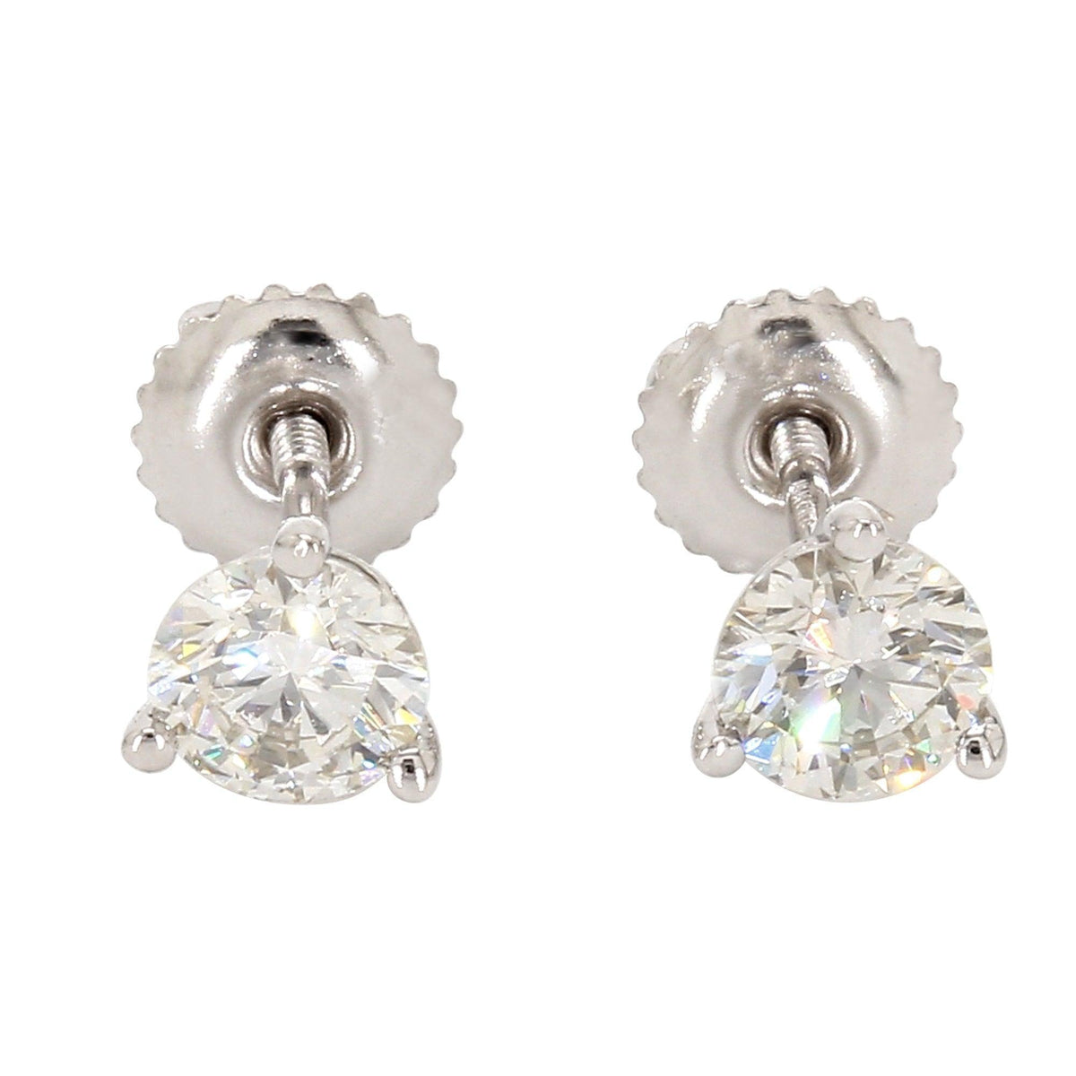 1/2 Ctw Lab-Grown Diamond Stud Earrings 14k White Gold Q39207