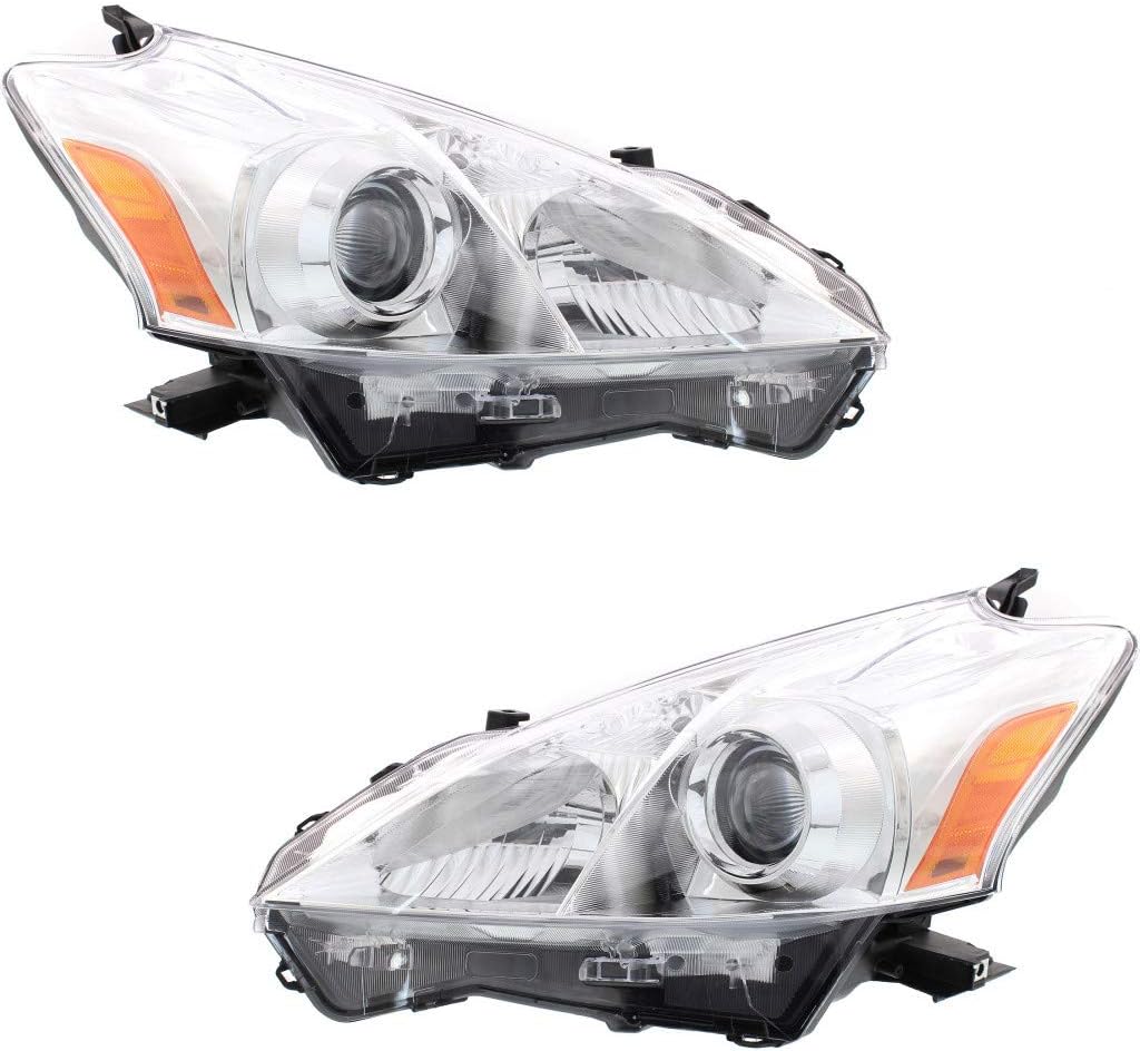 Halogen Headlight Assembly Pair for Toyota Prius V 2012 2013 2014 H186632