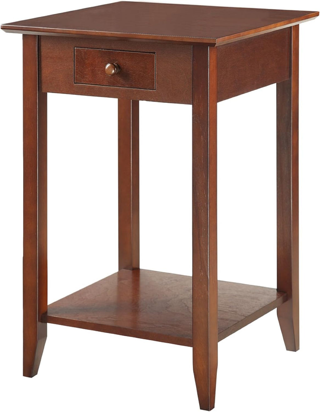 Cherry End Table with Drawer and Shelf F795568