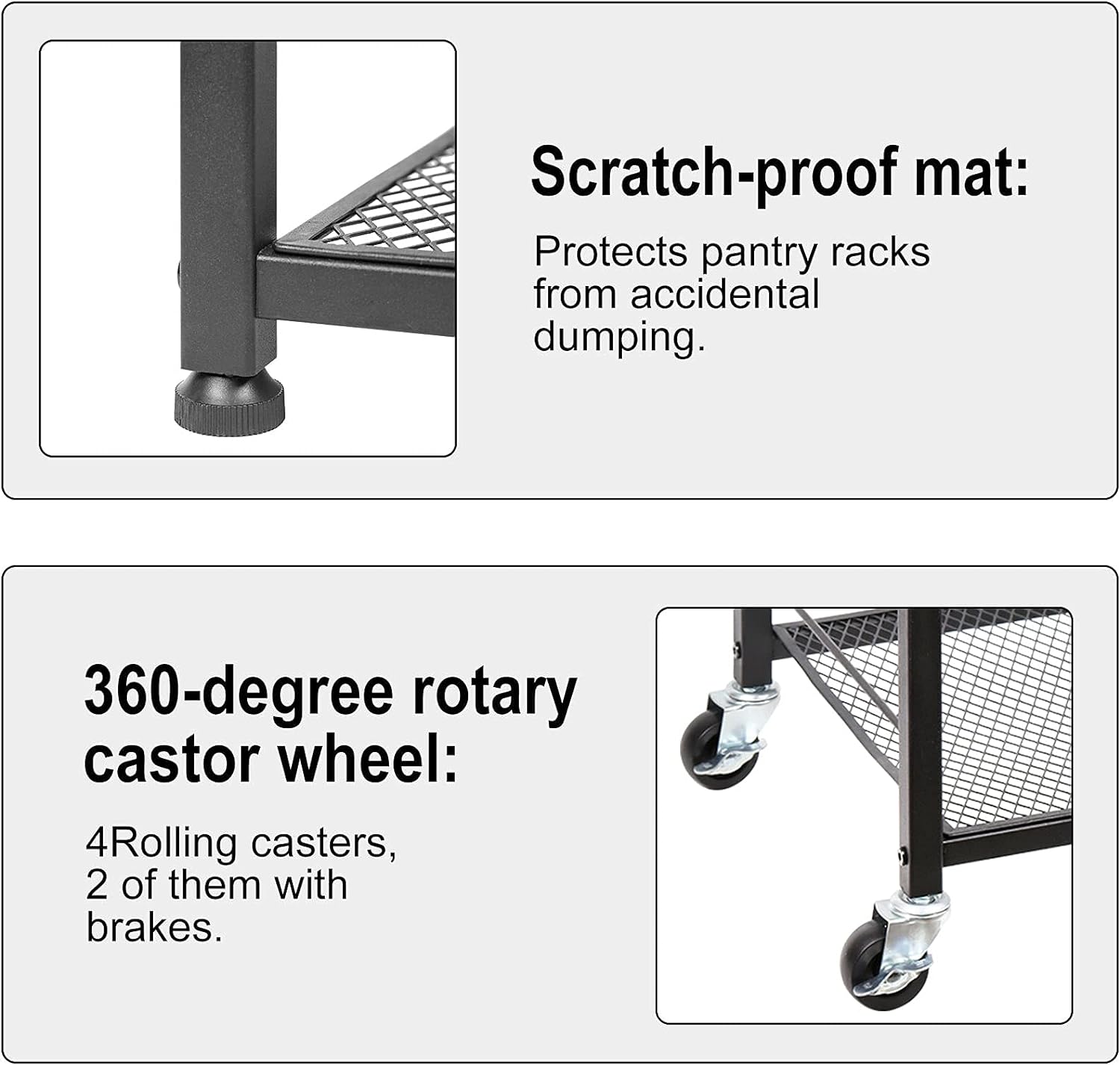 4-Tier Industrial Wood Serving Cart with Wheels Y545307