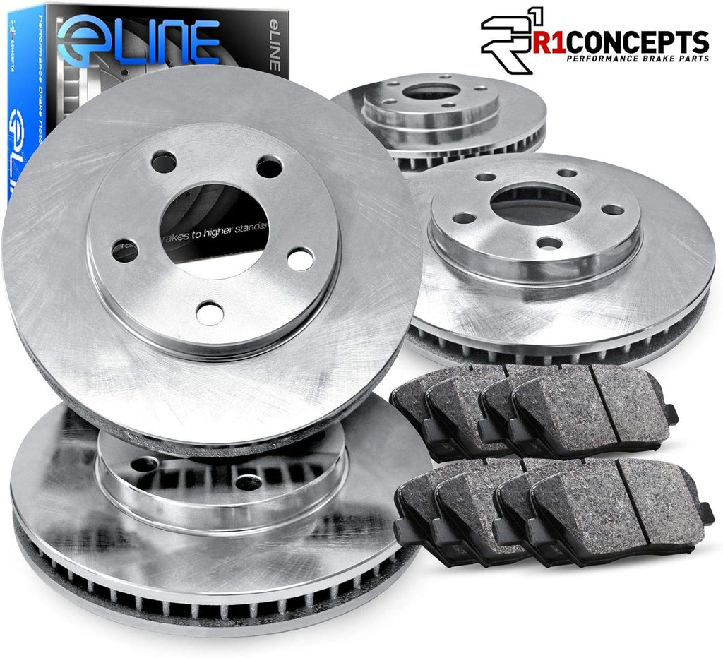 R1 Concepts eLine Replacement Brake Rotors Kit & Semi-Met Brake Pads I9987