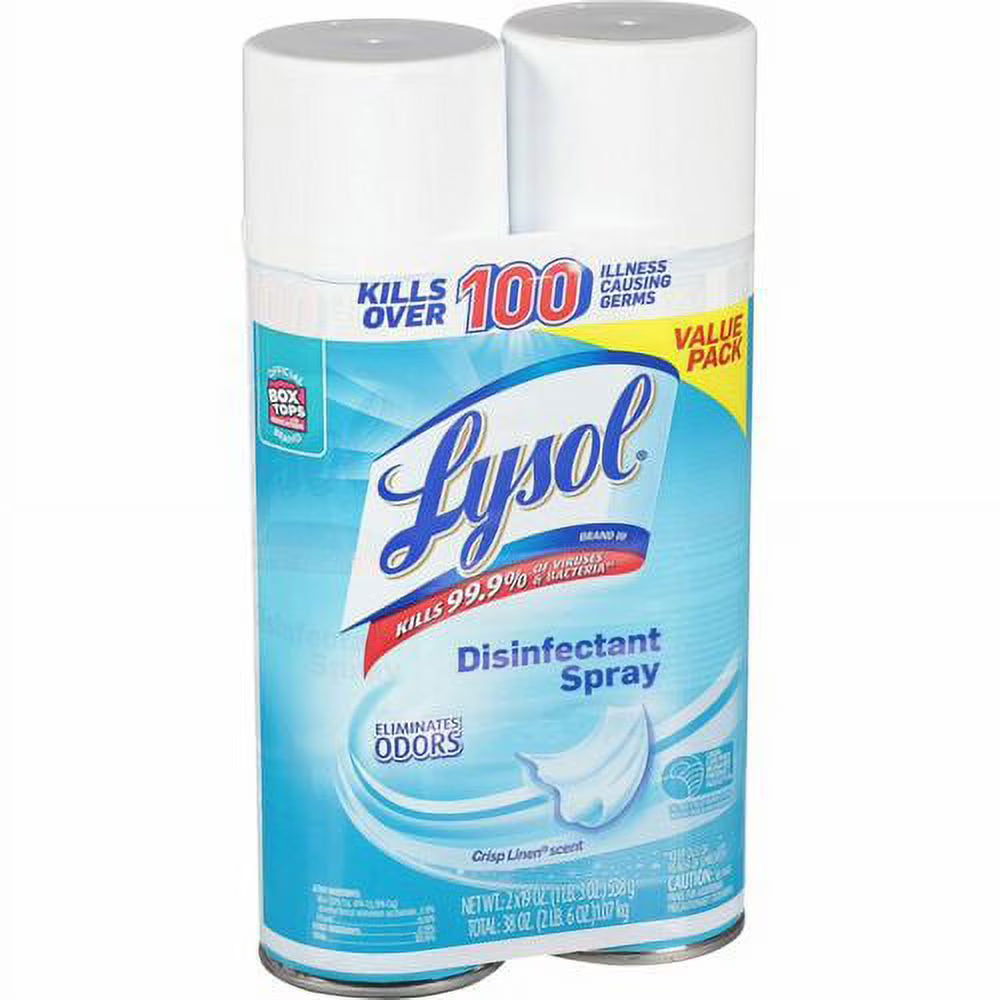 Linen Disinfectant Spray, 19 oz, Crisp Linen Scent, 2 / Pack, Bundle of 2 Packs Q743